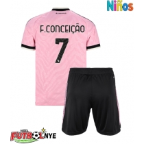 Camiseta Juventus Francisco Conceicao #7 Visitante Equipación para niños 2026-27 manga corta (+ pantalones cortos)